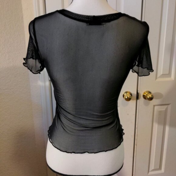 Juniors Bathing Suit Coverup Black Sheer Size Medium Really Cute! - Picture 4 of 4